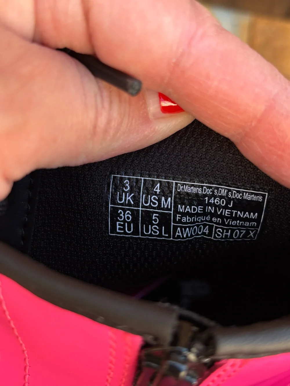 Dr. Martens 1460 J Hot Pink Combat Leather Boots